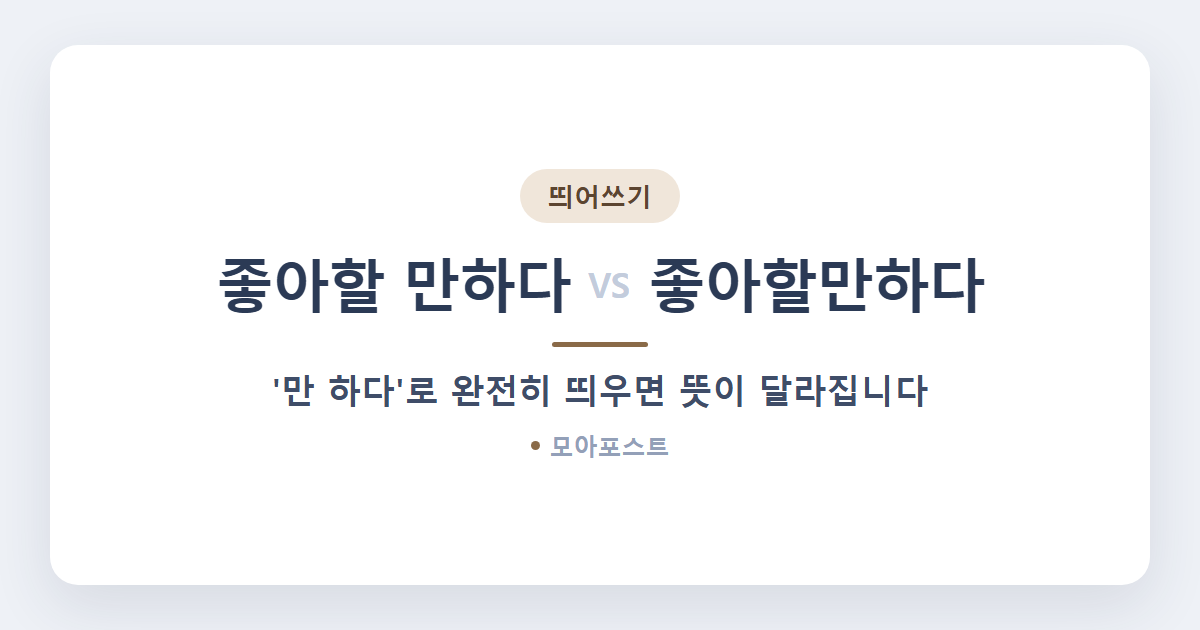 좋아할 만하다 띄어쓰기, 원칙과 허용이 함께 있는 이유